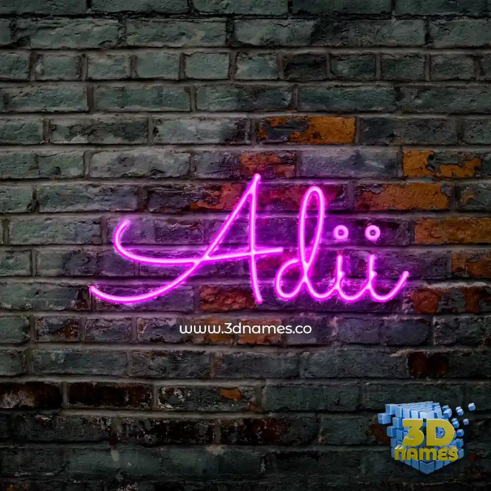 adii in Pink Neon style - 3D name wallpaper adii in Pink Neon style - 3D name wallpaper