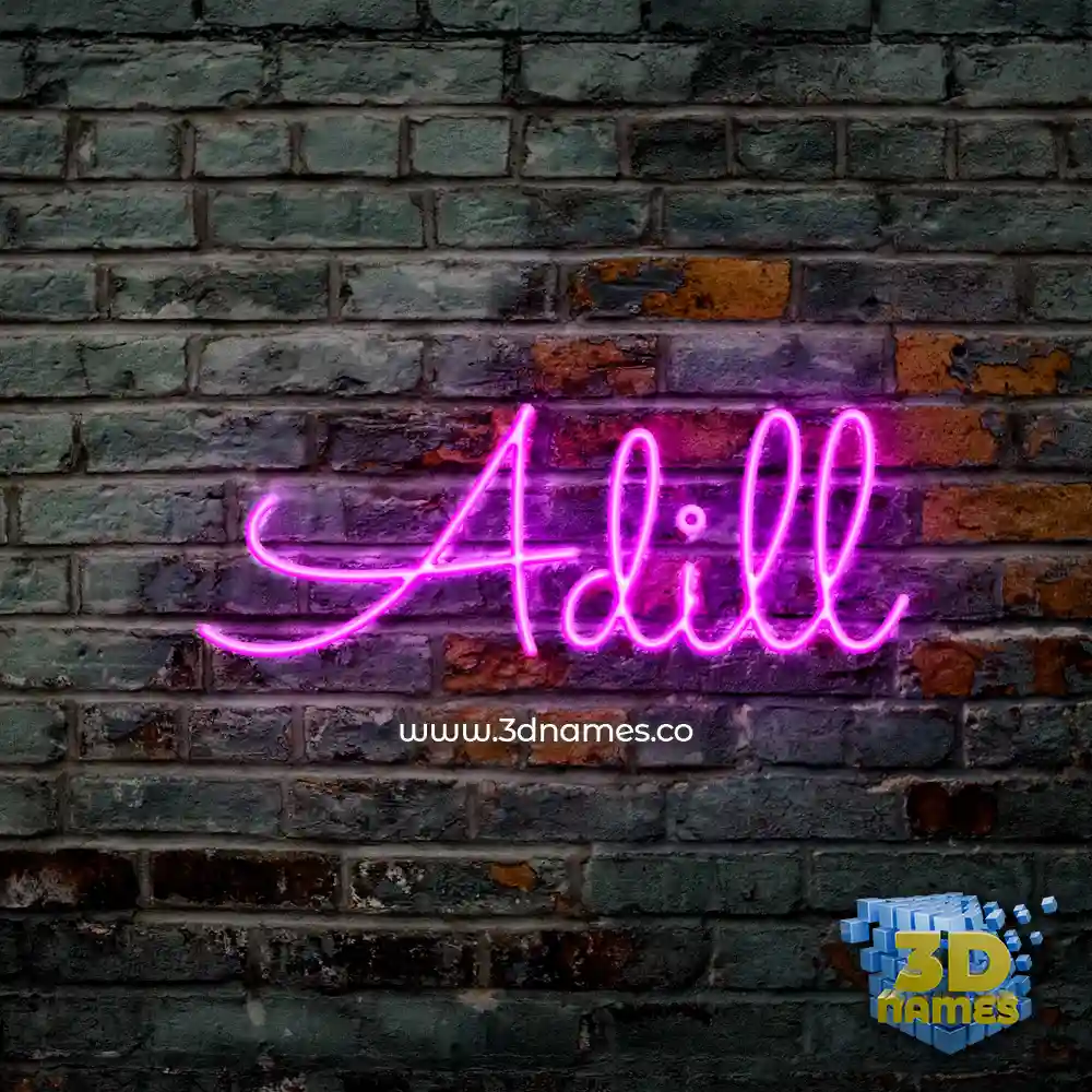 adill in Pink Neon style - 3D name wallpaper adill in Pink Neon style - 3D name wallpaper