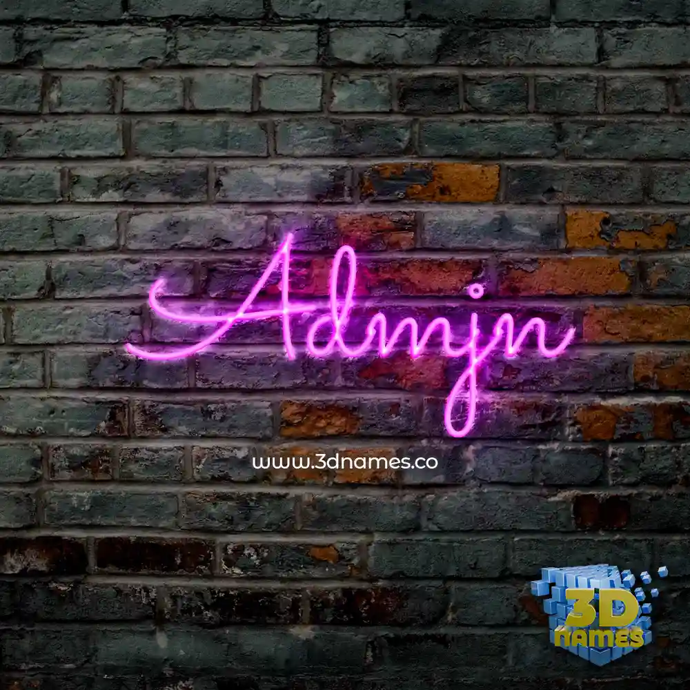 admjn in Pink Neon style - 3D name wallpaper