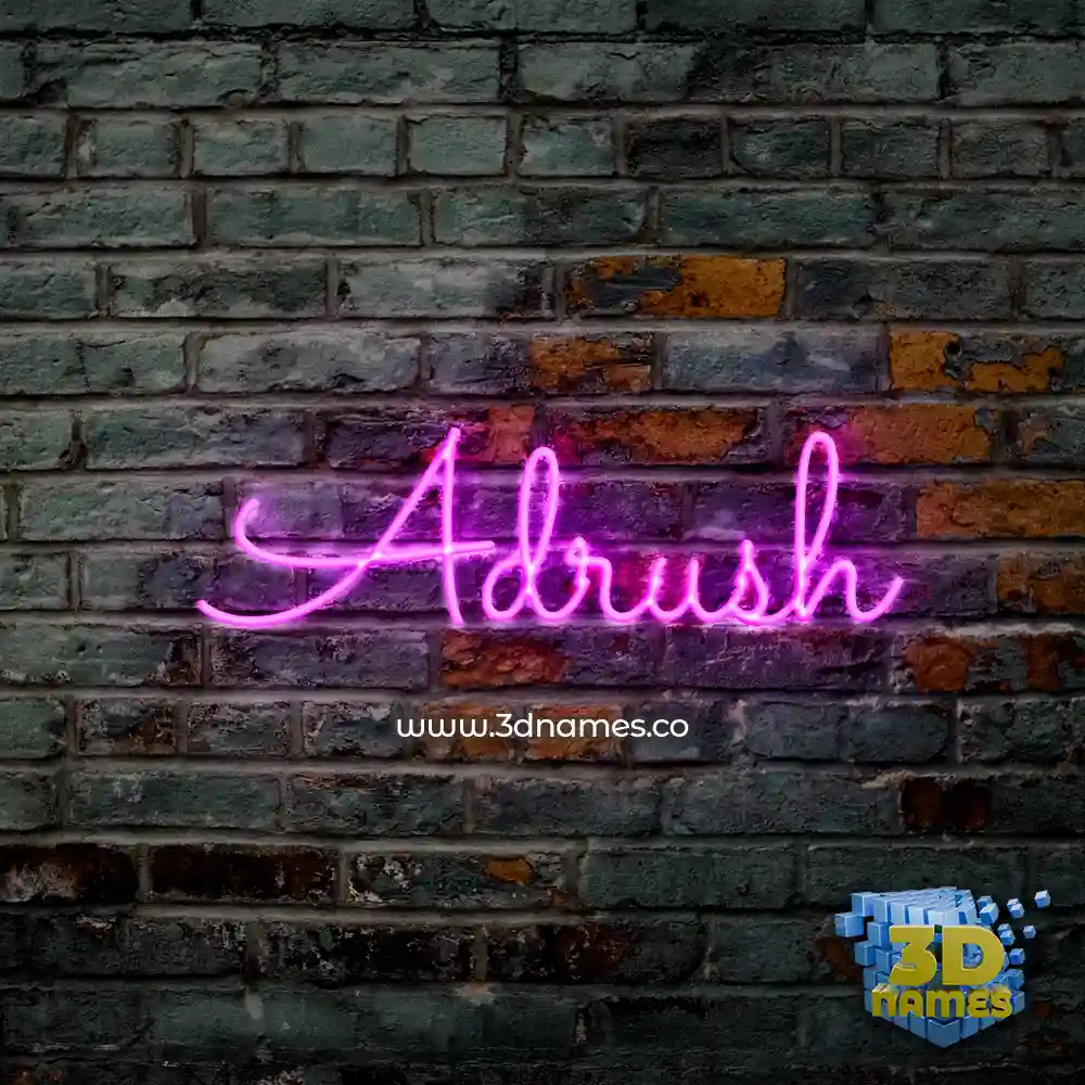 adrush in Pink Neon style - 3D name wallpaper