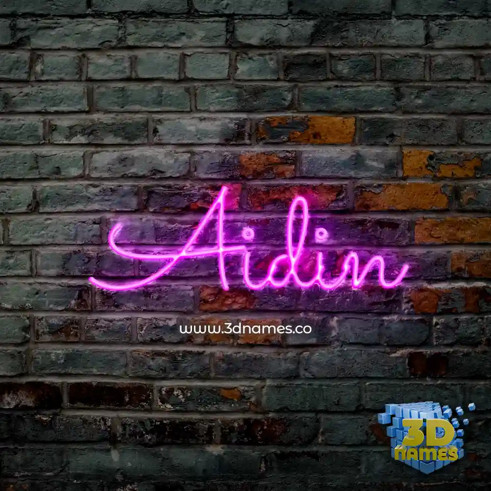 aidin in Pink Neon style - 3D name wallpaper