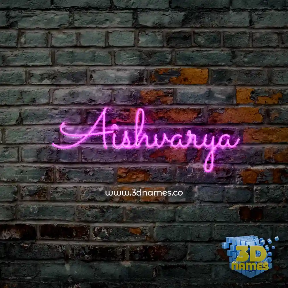 aishvarya in Pink Neon style - 3D name wallpaper