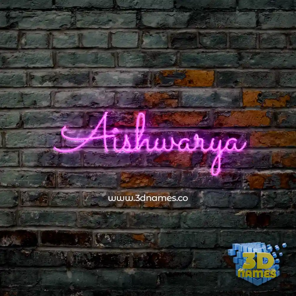 aishwarya in Pink Neon style - 3D name wallpaper