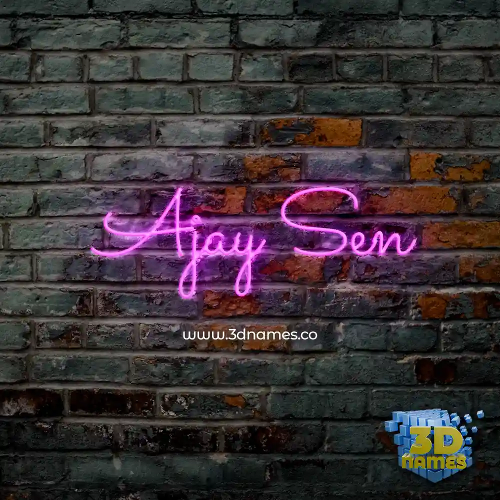 ajay sen in Pink Neon style - 3D name wallpaper