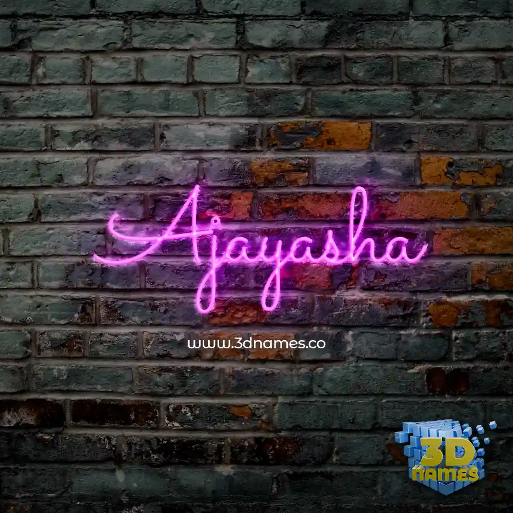 ajayasha in Pink Neon style - 3D name wallpaper
