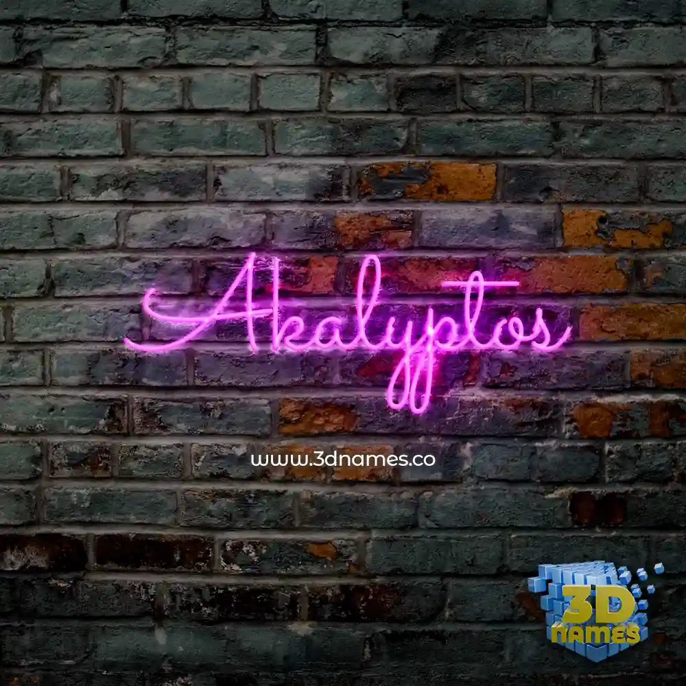 akalyptos in Pink Neon style - 3D name wallpaper