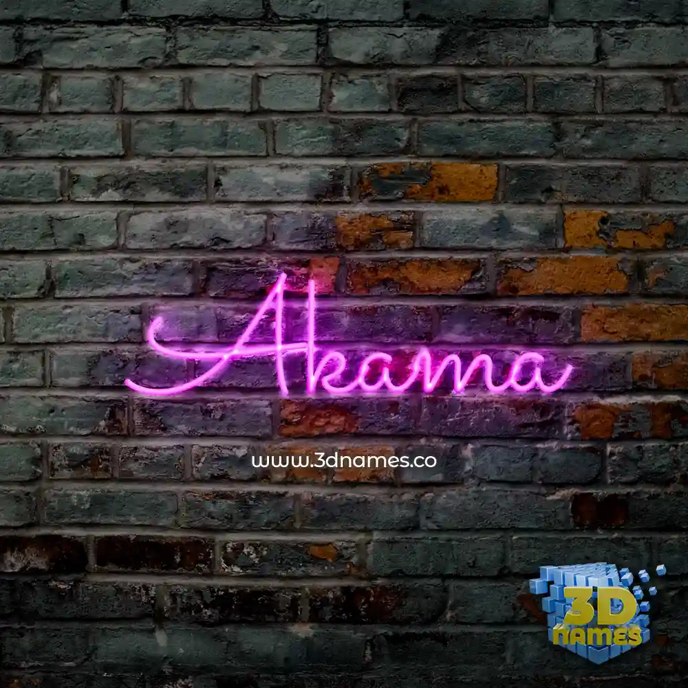 akama in Pink Neon style - 3D name wallpaper akama in Pink Neon style - 3D name wallpaper
