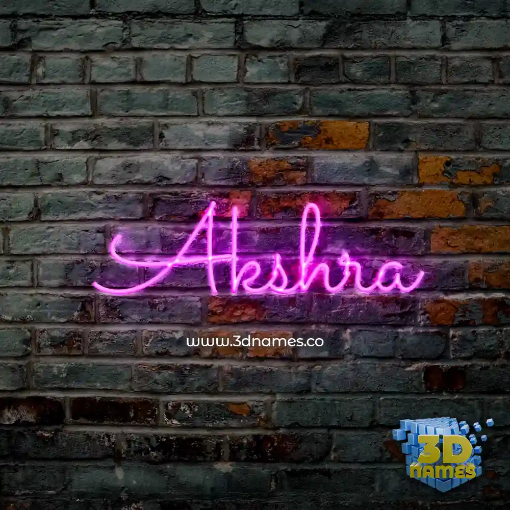 akshra in Pink Neon style - 3D name wallpaper