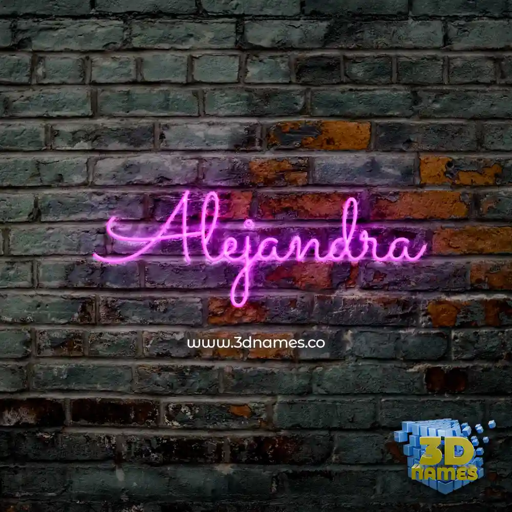 alejandra in Pink Neon style - 3D name wallpaper