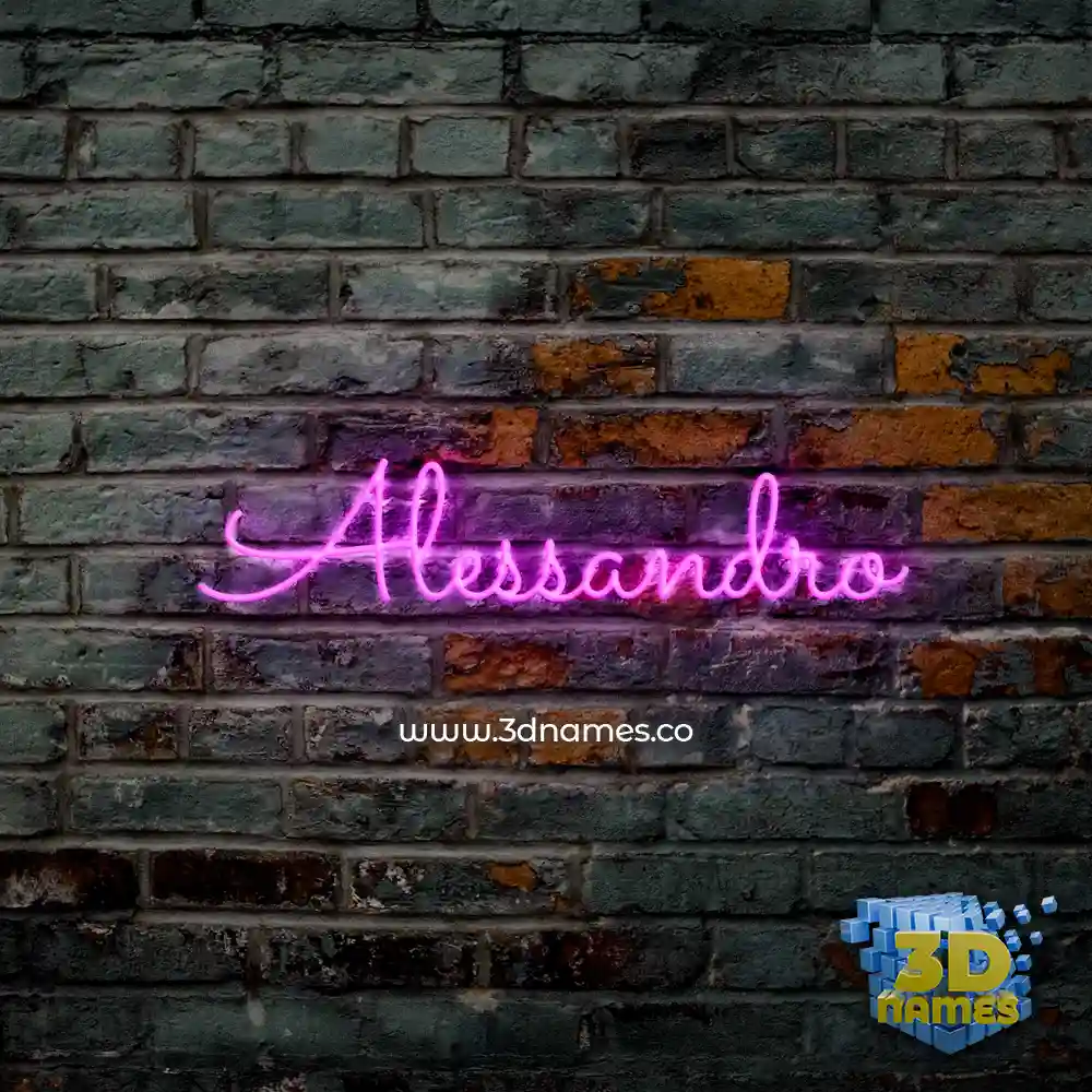 alessandro in Pink Neon style - 3D name wallpaper