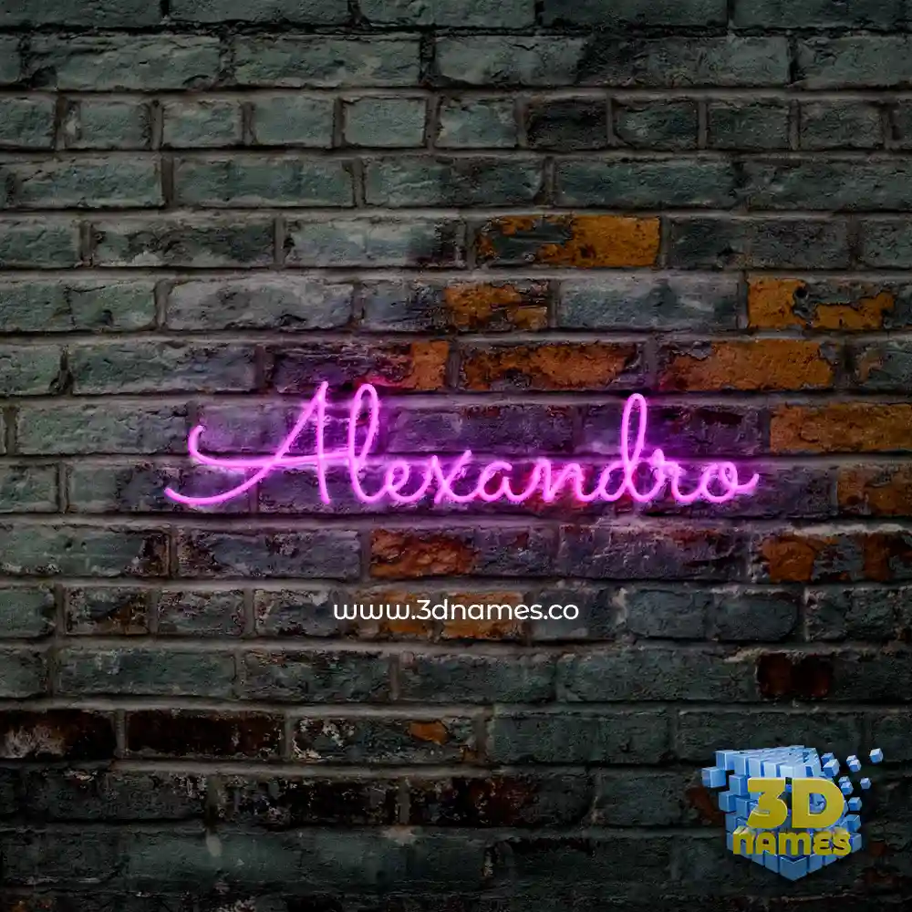 alexandro in Pink Neon style - 3D name wallpaper alexandro in Pink Neon style - 3D name wallpaper
