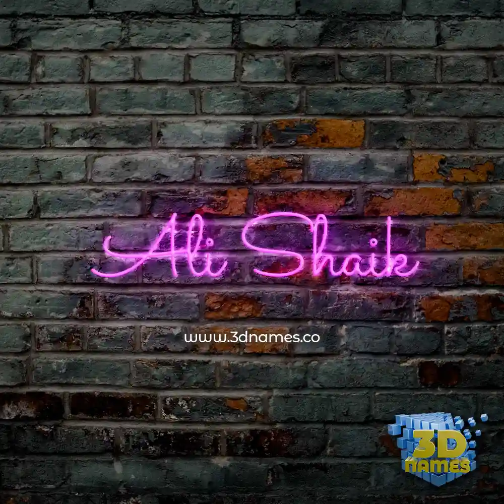 ali shaik in Pink Neon style - 3D name wallpaper ali shaik in Pink Neon style - 3D name wallpaper