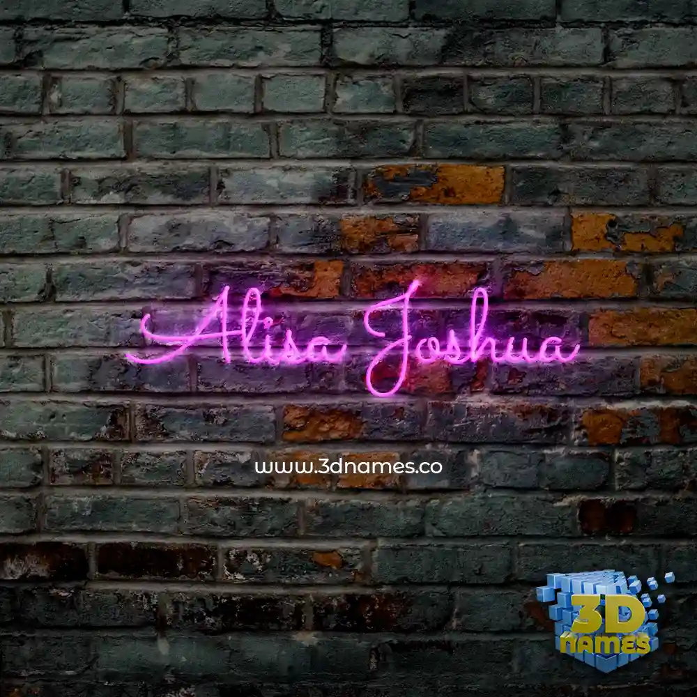 alisa joshua in Pink Neon style - 3D name wallpaper alisa joshua in Pink Neon style - 3D name wallpaper