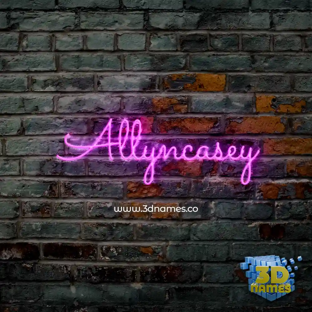allyncasey in Pink Neon style - 3D name wallpaper