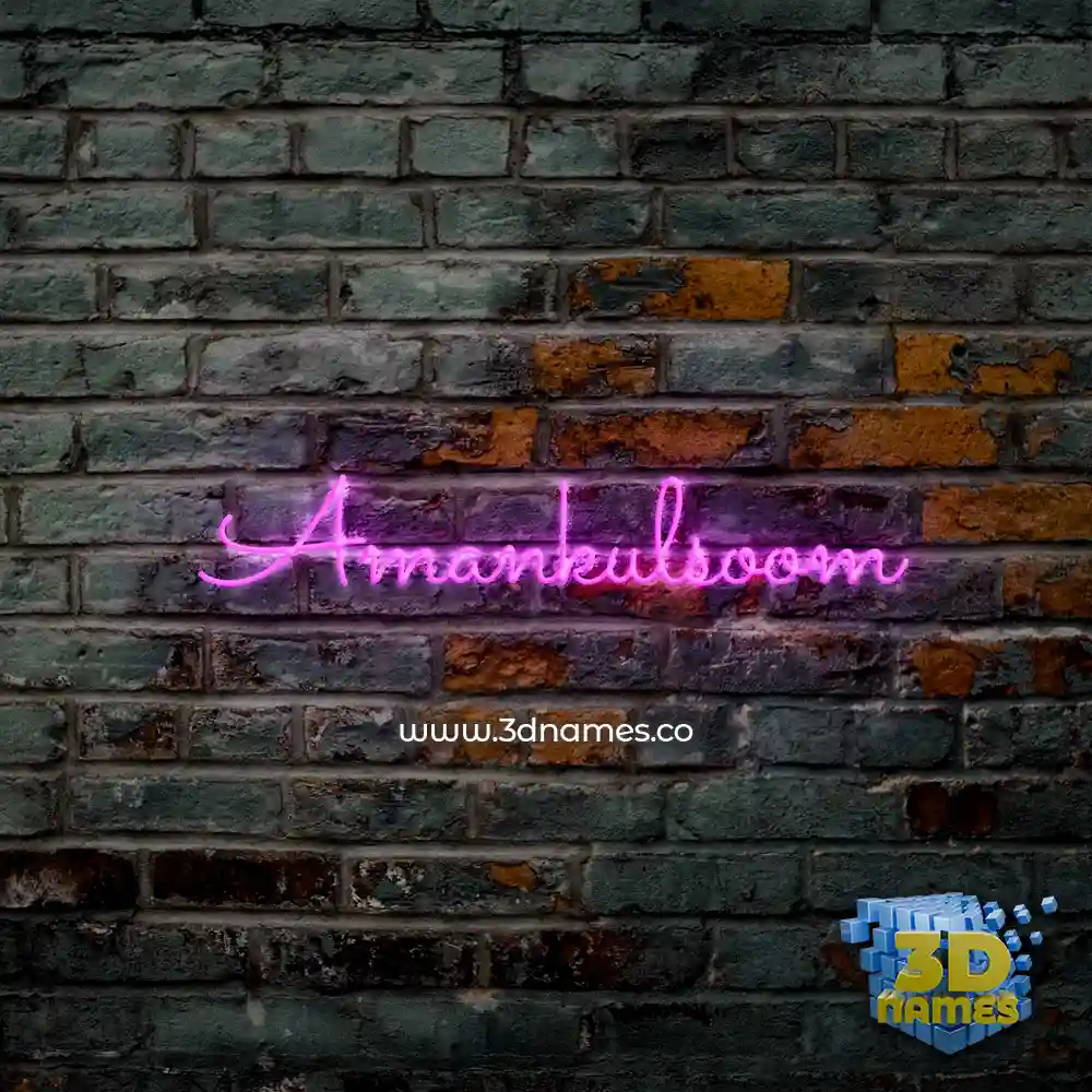 amankulsoom in Pink Neon style - 3D name wallpaper amankulsoom in Pink Neon style - 3D name wallpaper
