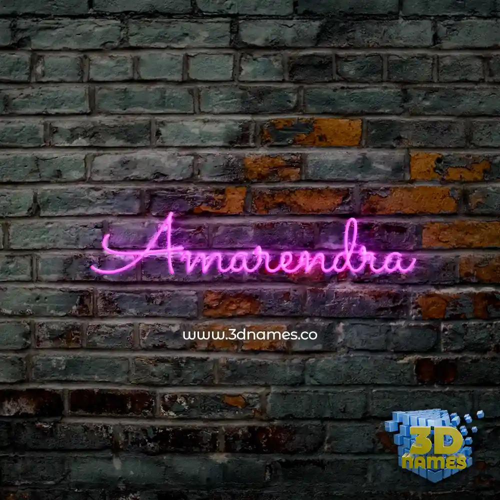amarendra in Pink Neon style - 3D name wallpaper