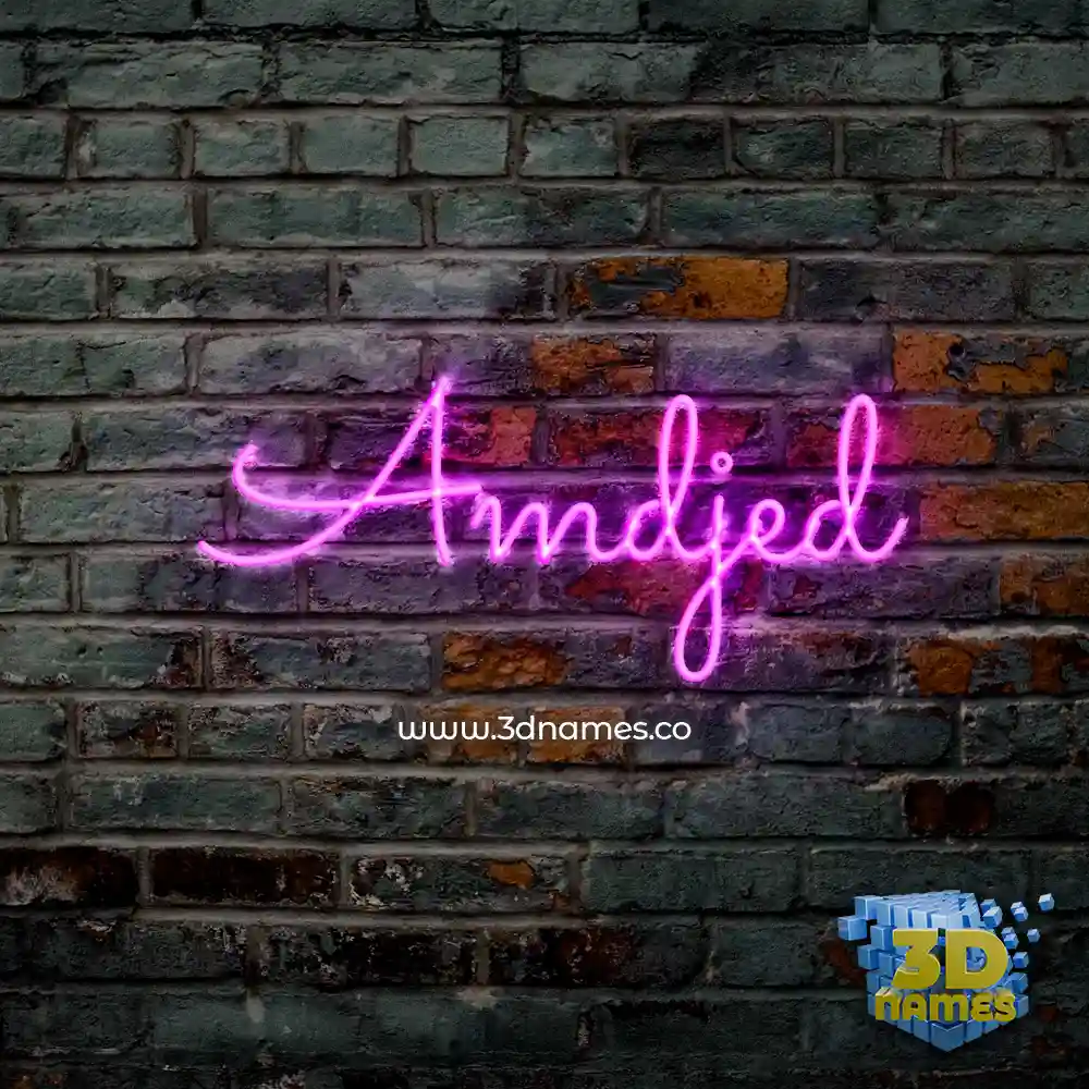 amdjed in Pink Neon style - 3D name wallpaper amdjed in Pink Neon style - 3D name wallpaper