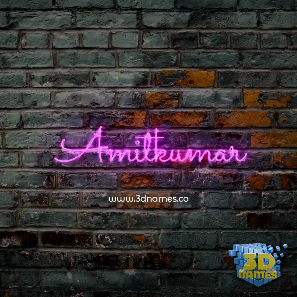 amitkumar in Pink Neon style - 3D name wallpaper