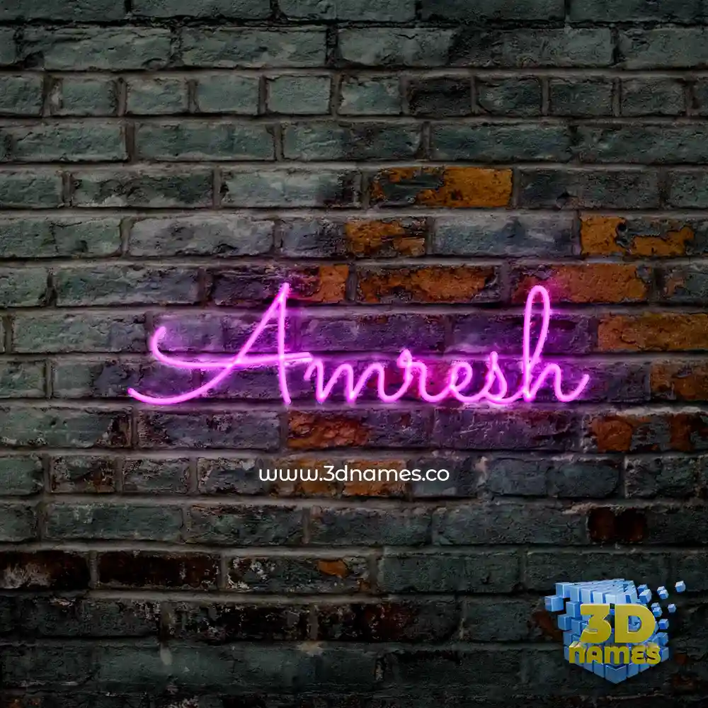 amresh in Pink Neon style - 3D name wallpaper