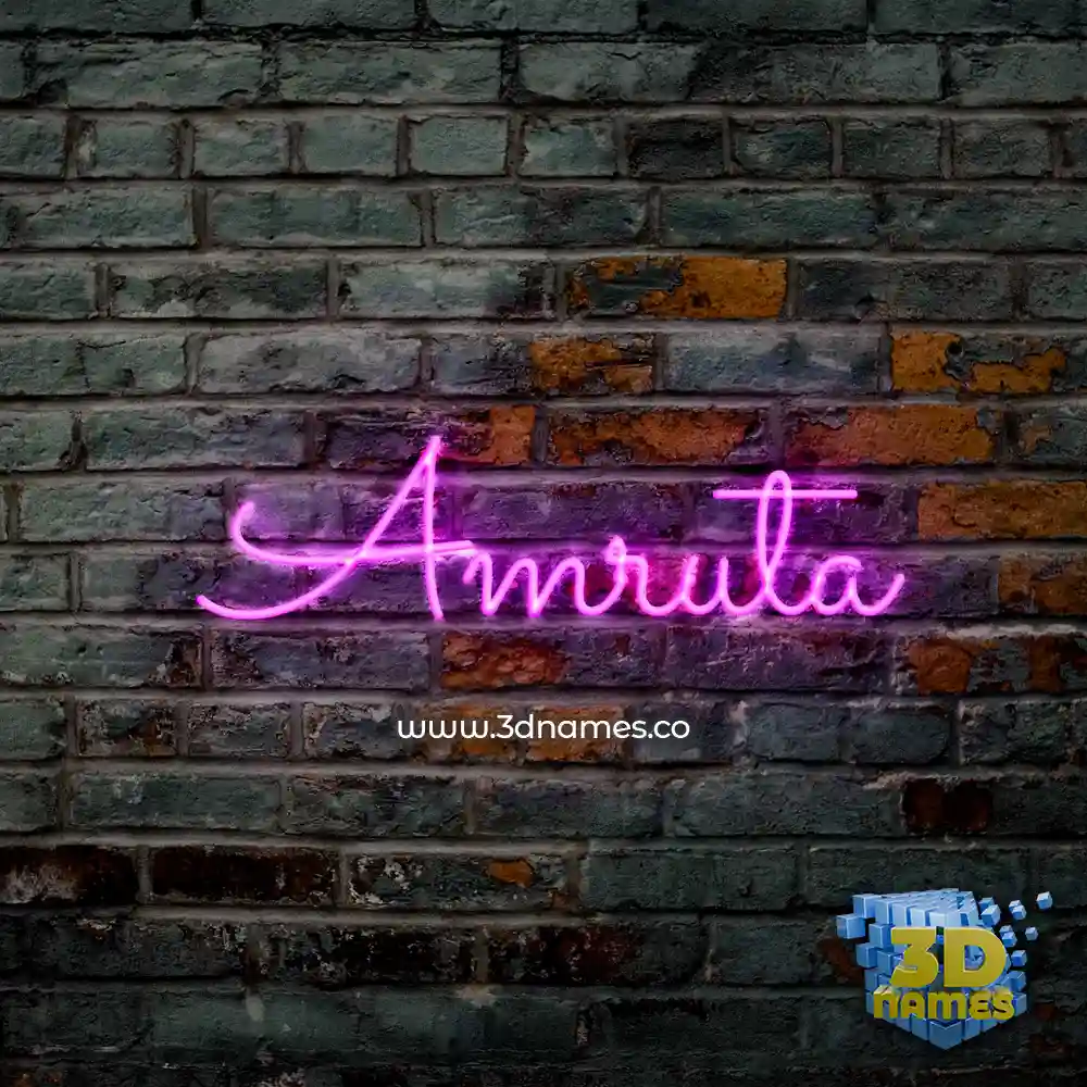 amruta in Pink Neon style - 3D name wallpaper