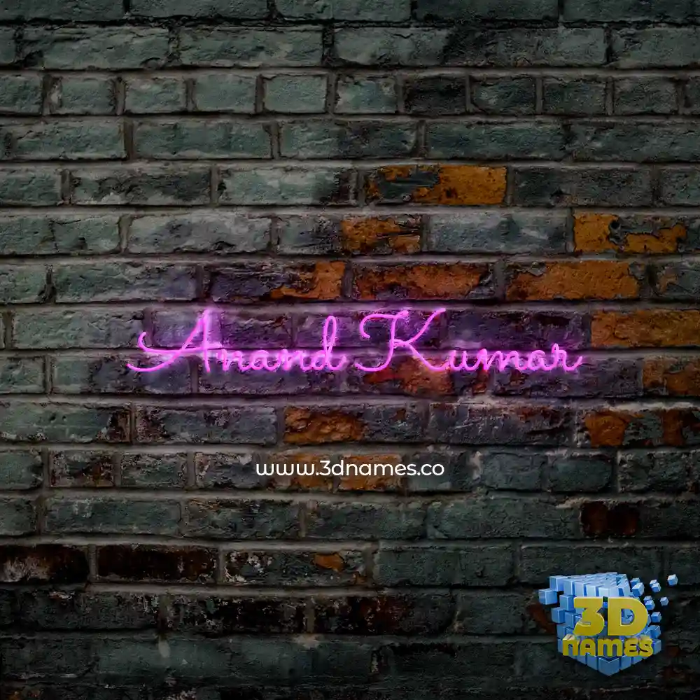 anand kumar in Pink Neon style - 3D name wallpaper