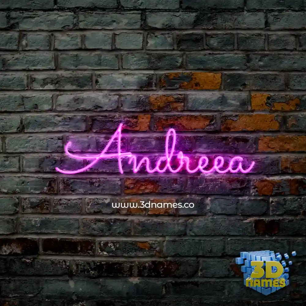 andreea in Pink Neon style - 3D name wallpaper