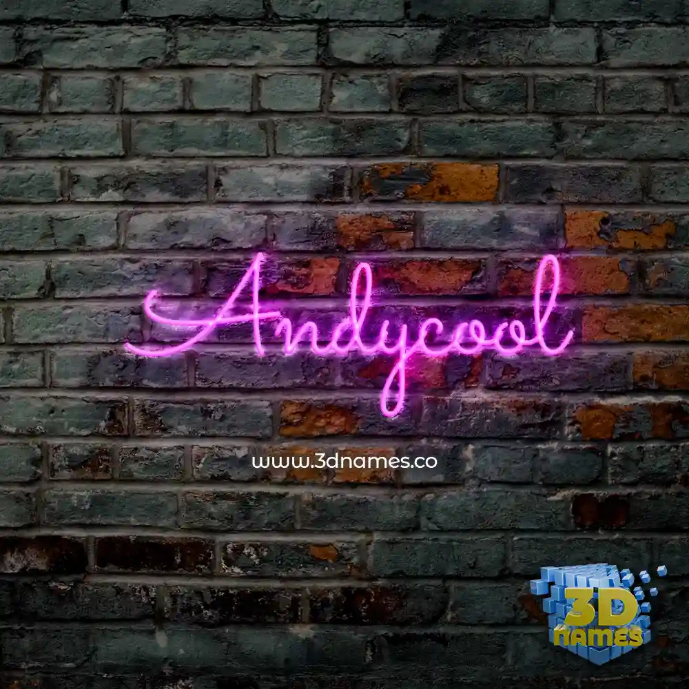 andycool in Pink Neon style - 3D name wallpaper andycool in Pink Neon style - 3D name wallpaper