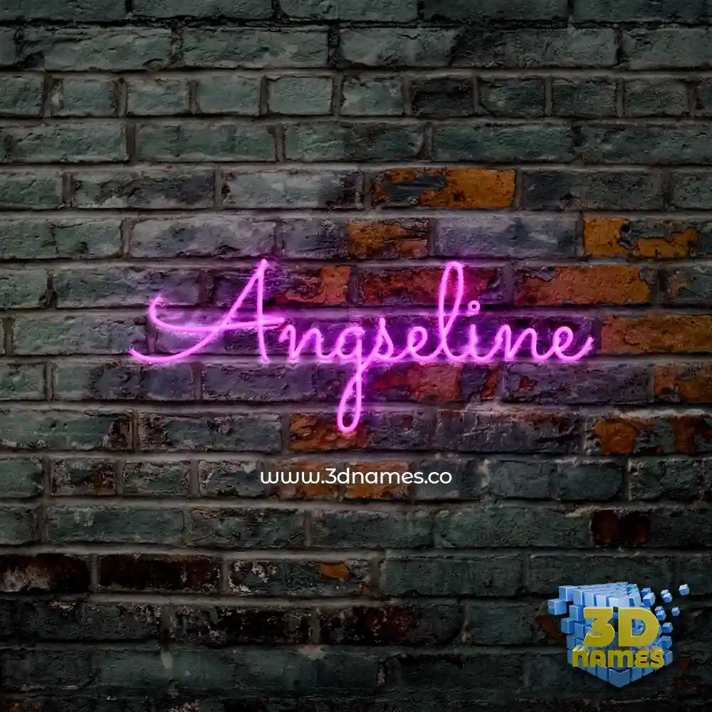 angseline in Pink Neon style - 3D name wallpaper