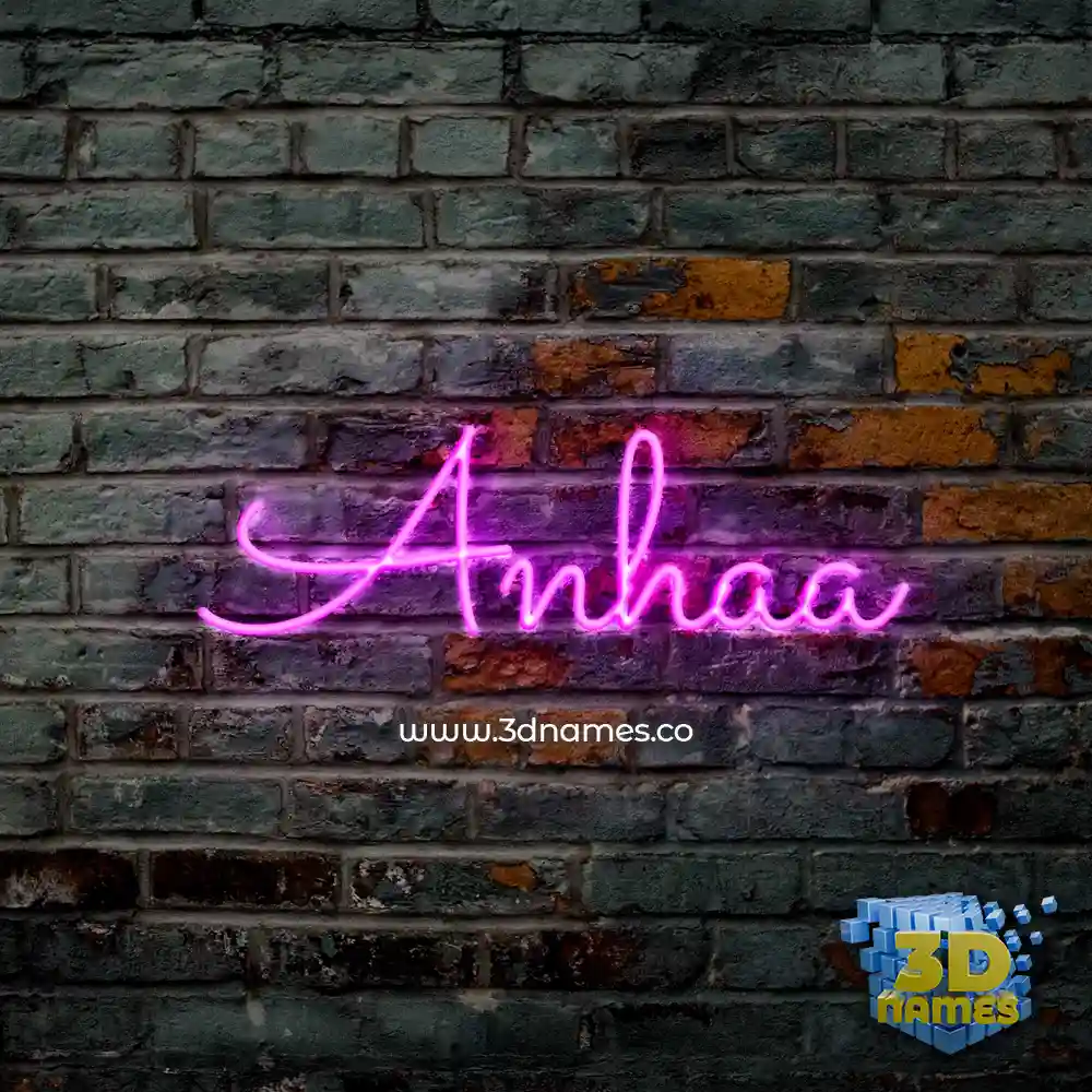 anhaa in Pink Neon style - 3D name wallpaper anhaa in Pink Neon style - 3D name wallpaper