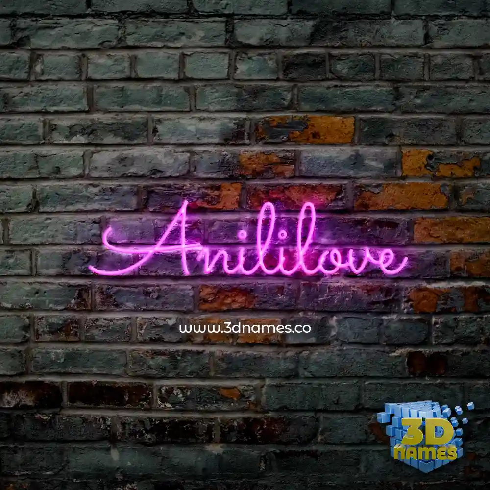 anililove in Pink Neon style - 3D name wallpaper anililove in Pink Neon style - 3D name wallpaper