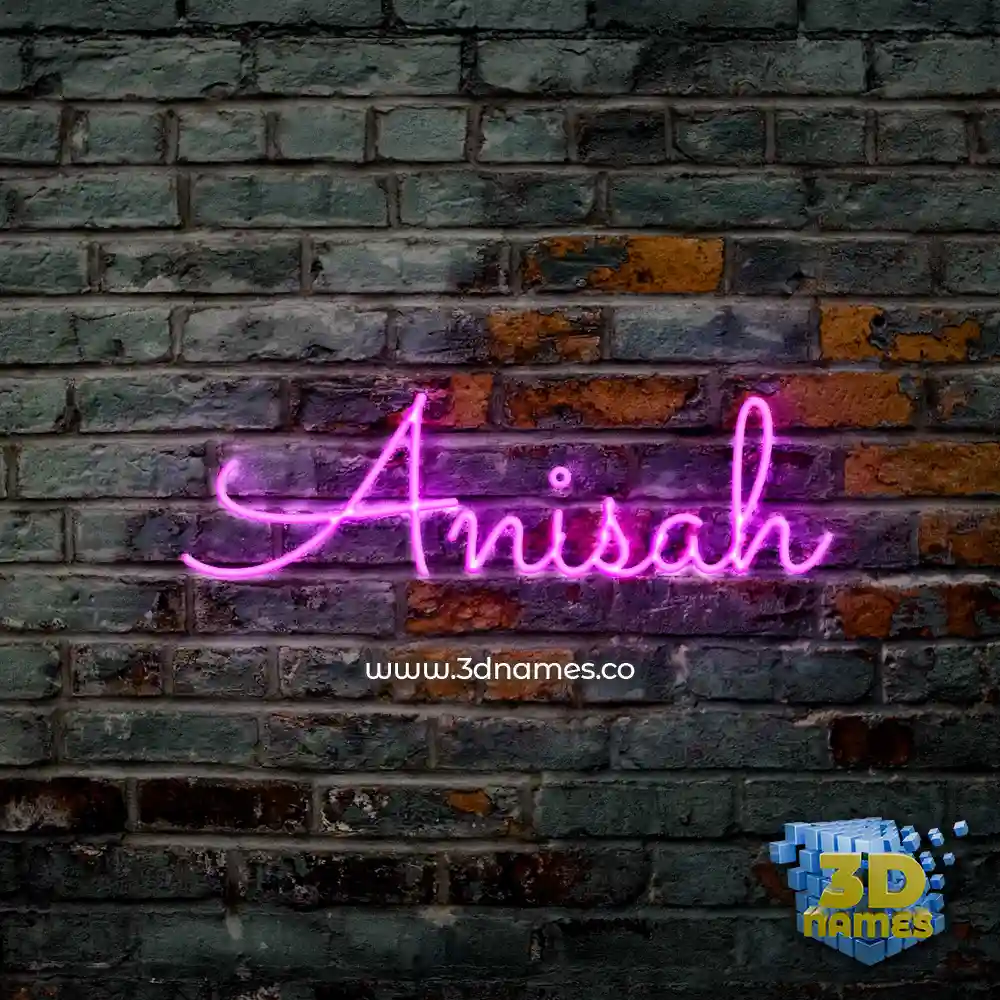 anisah in Pink Neon style - 3D name wallpaper