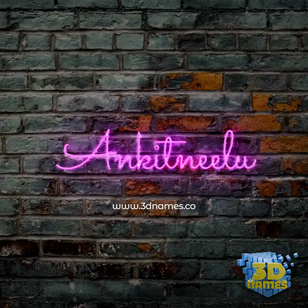 ankitneelu in Pink Neon style - 3D name wallpaper