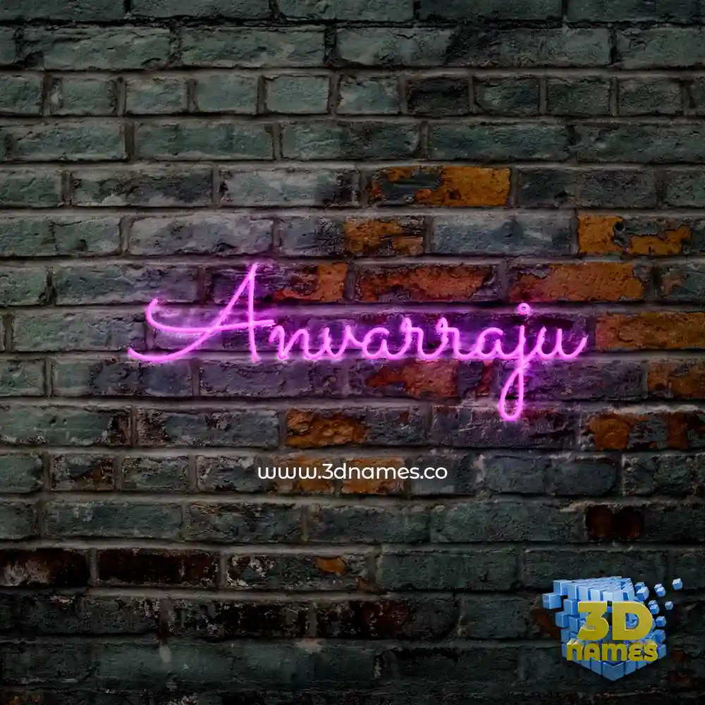 anvarraju in Pink Neon style - 3D name wallpaper