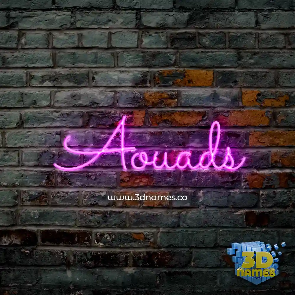 aouads in Pink Neon style - 3D name wallpaper aouads in Pink Neon style - 3D name wallpaper