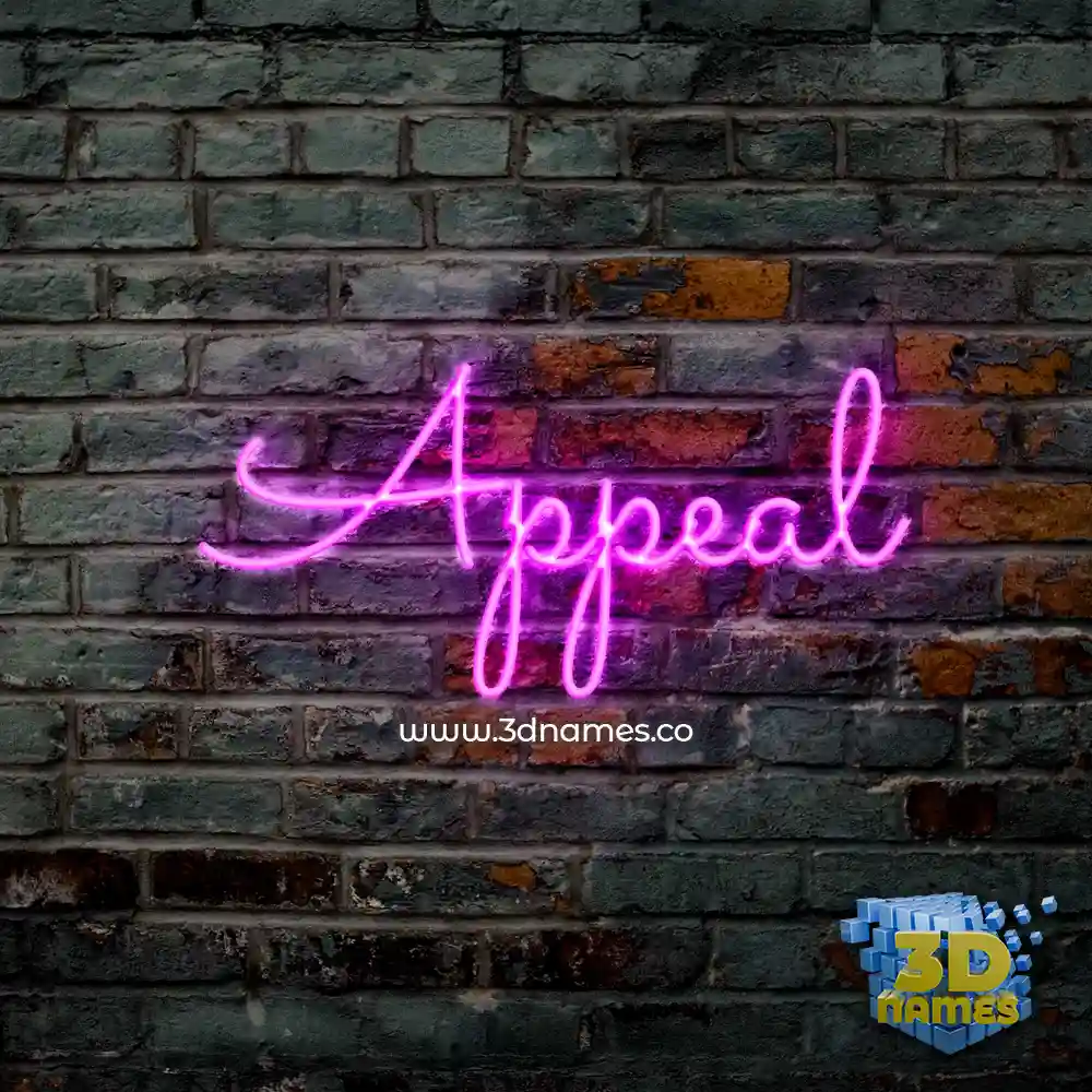 appeal in Pink Neon style - 3D name wallpaper appeal in Pink Neon style - 3D name wallpaper