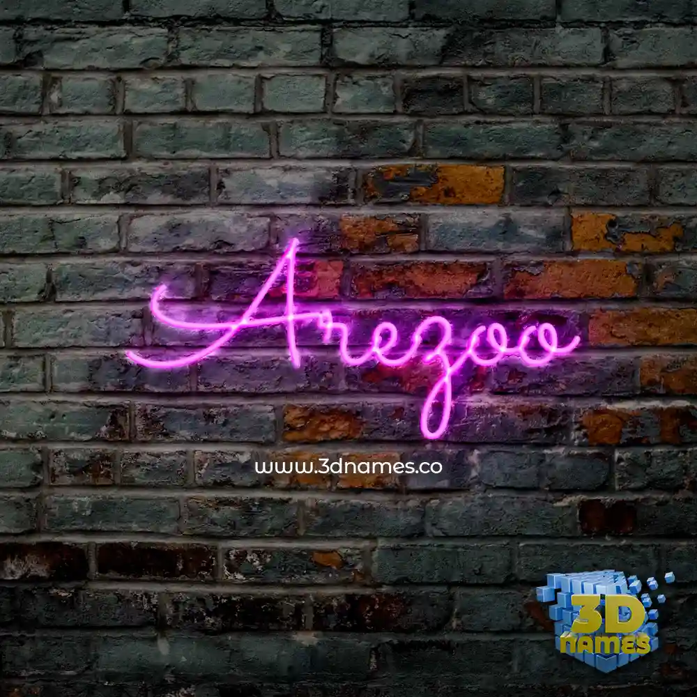 arezoo in Pink Neon style - 3D name wallpaper