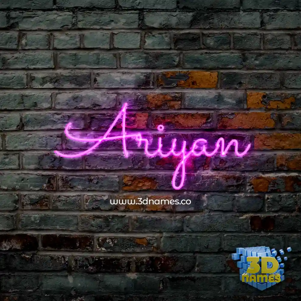 ariyan in Pink Neon style - 3D name wallpaper