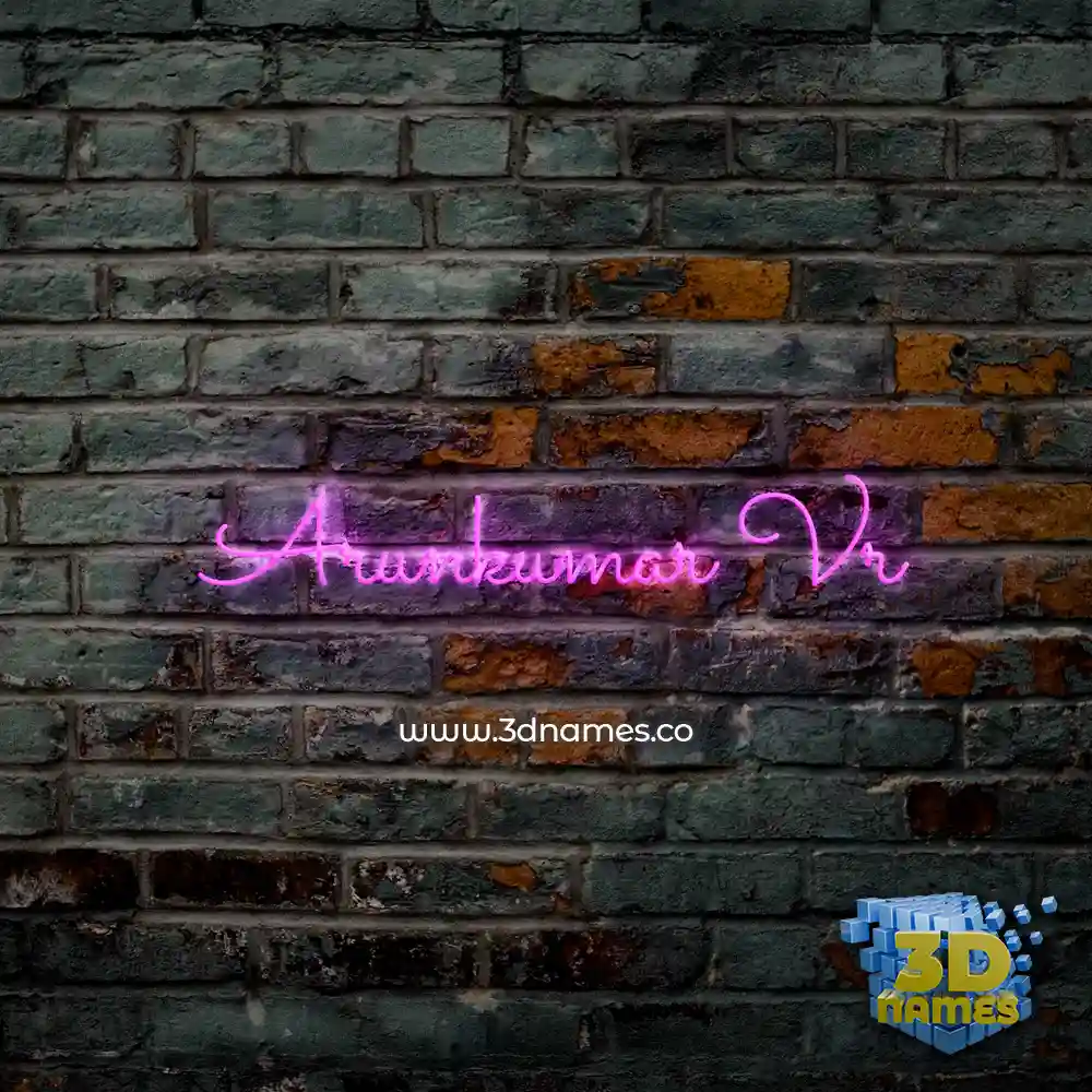 arunkumar vr in Pink Neon style - 3D name wallpaper