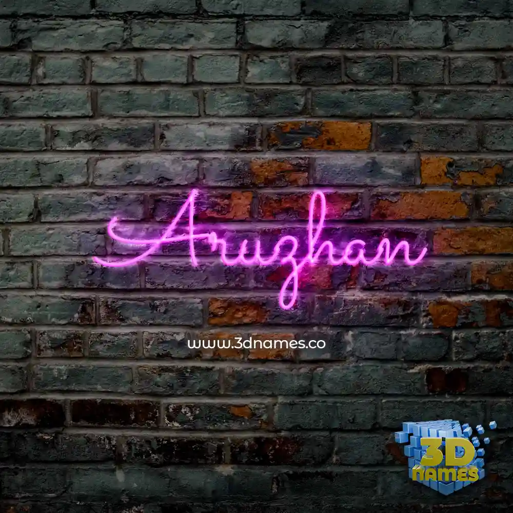 aruzhan in Pink Neon style - 3D name wallpaper