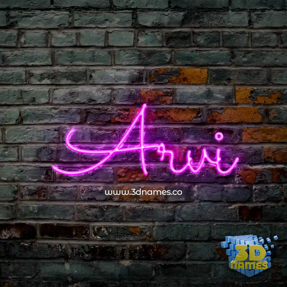 arvi in Pink Neon style - 3D name wallpaper