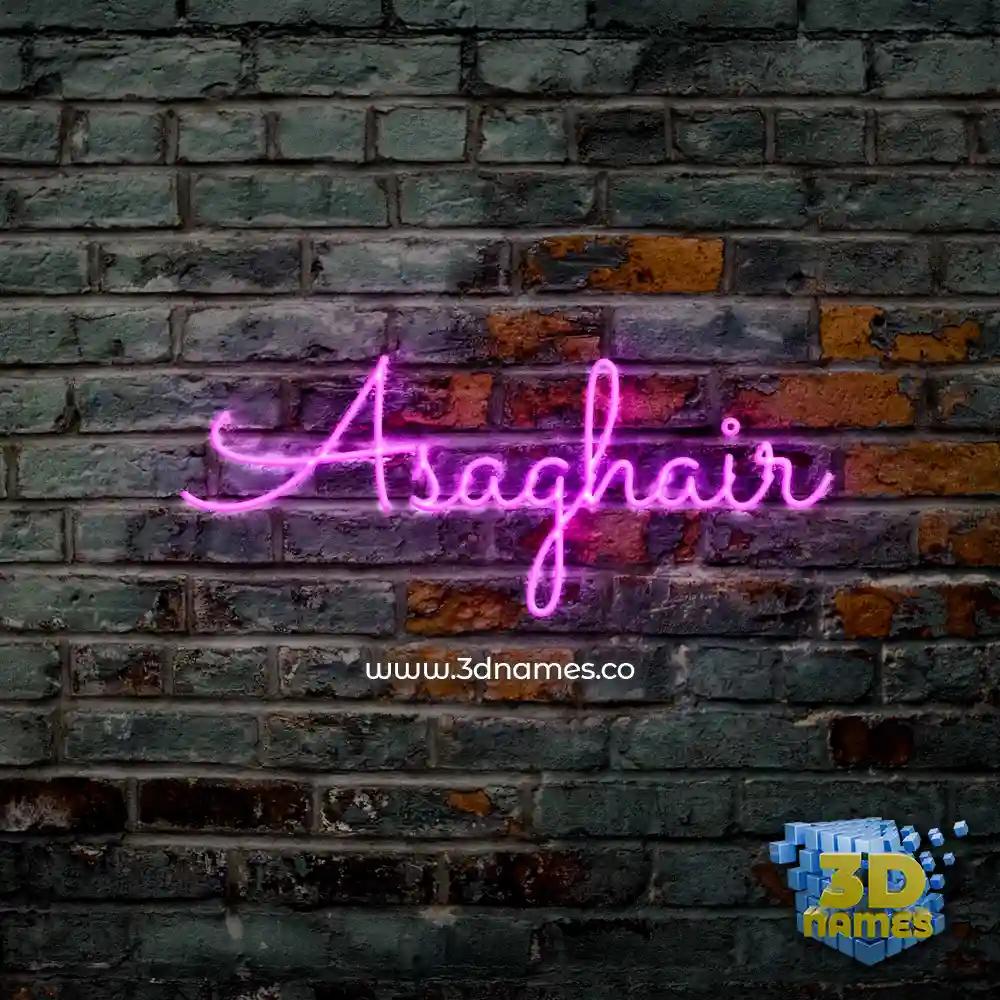 asaghair in Pink Neon style - 3D name wallpaper asaghair in Pink Neon style - 3D name wallpaper