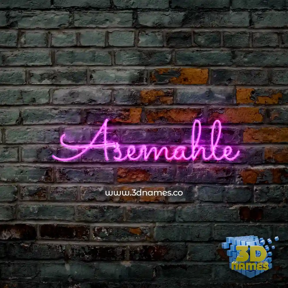 asemahle in Pink Neon style - 3D name wallpaper asemahle in Pink Neon style - 3D name wallpaper