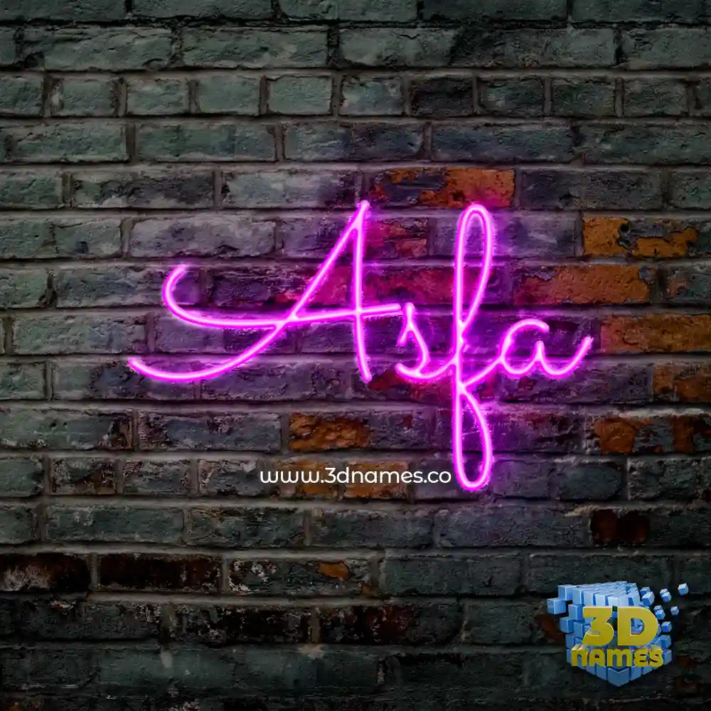 asfa in Pink Neon style - 3D name wallpaper