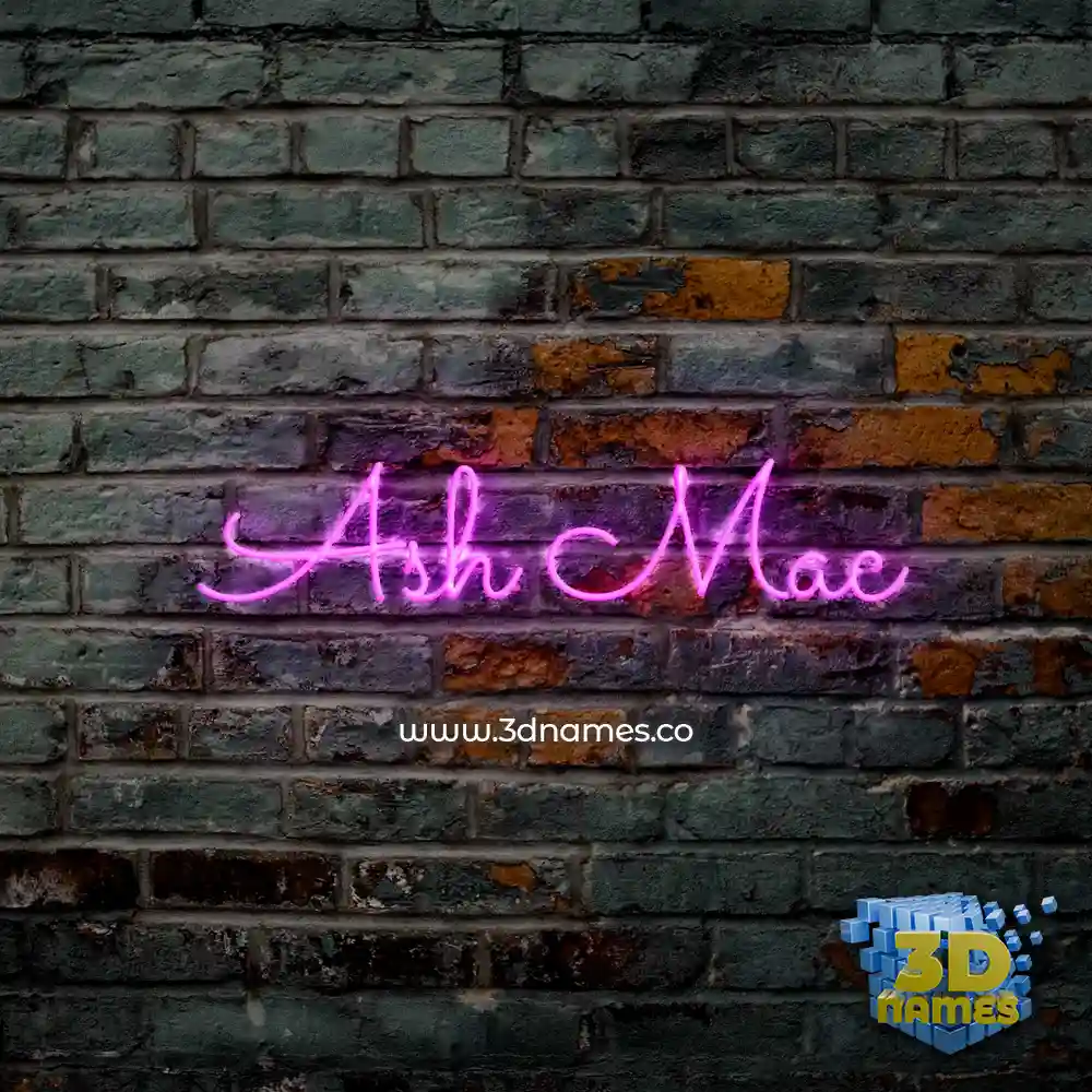 ash mac in Pink Neon style - 3D name wallpaper ash mac in Pink Neon style - 3D name wallpaper