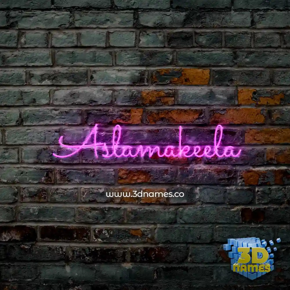 aslamakeela in Pink Neon style - 3D name wallpaper aslamakeela in Pink Neon style - 3D name wallpaper