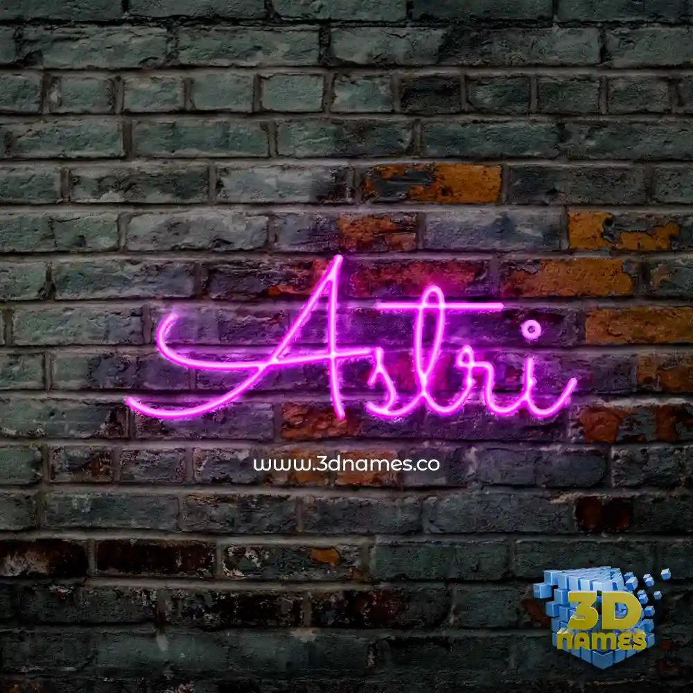 astri in Pink Neon style - 3D name wallpaper