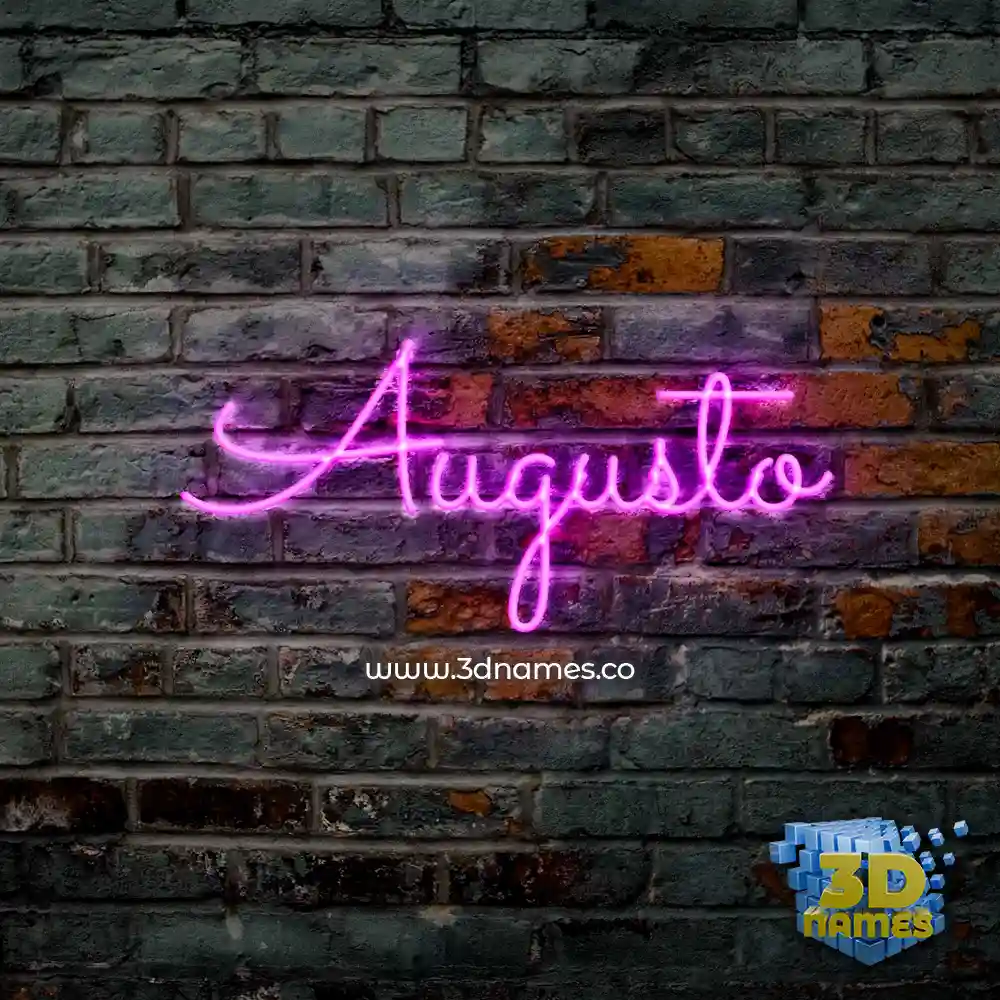 augusto in Pink Neon style - 3D name wallpaper
