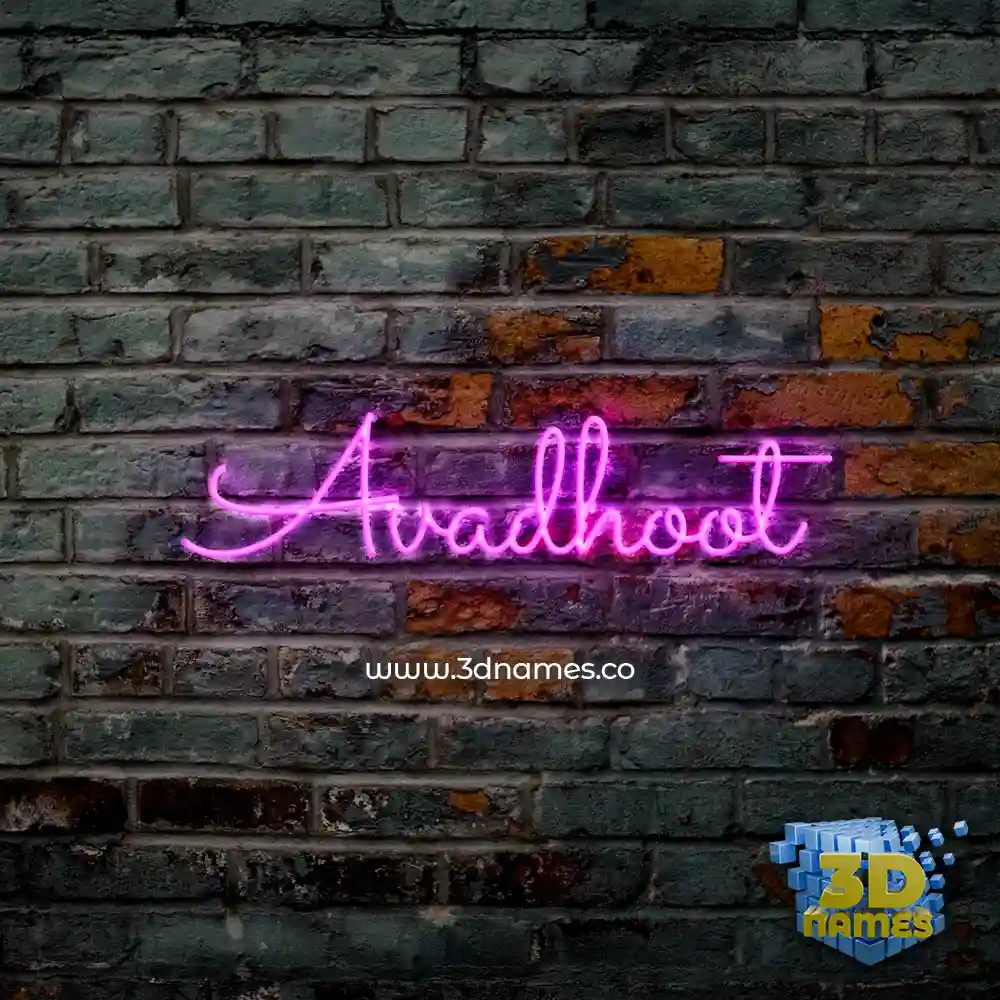 avadhoot in Pink Neon style - 3D name wallpaper