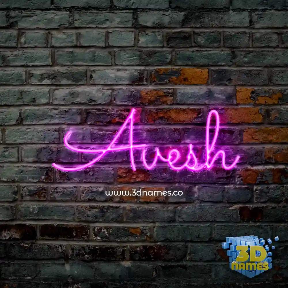 avesh in Pink Neon style - 3D name wallpaper