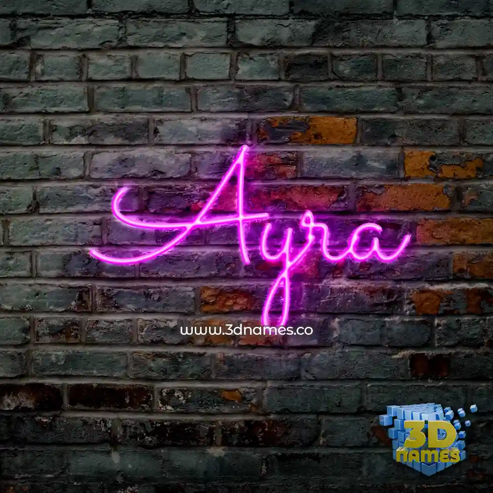 ayra in Pink Neon style - 3D name wallpaper